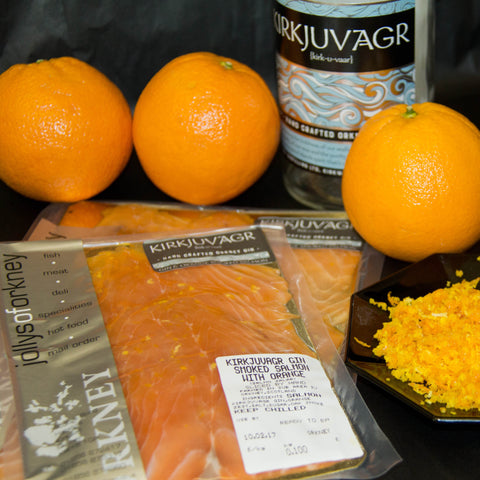 Kirkjuvagr Gin & Orange Smoked Salmon-Sliced (Choose 100g,200g,500g)